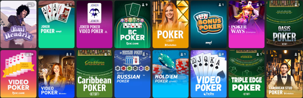 Online poker, BC.Games online casino